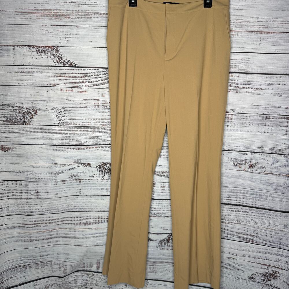 Boston Proper Tan Stretch Pull On Dress Pants Womens 14 Straight Leg 32 Inseam